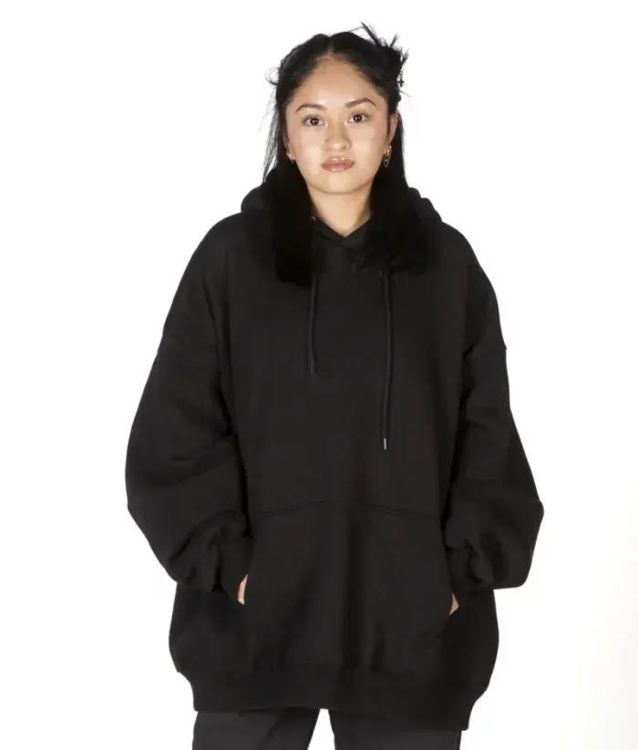 New Rock Pullover Oversized Hoodie Czarny (3)