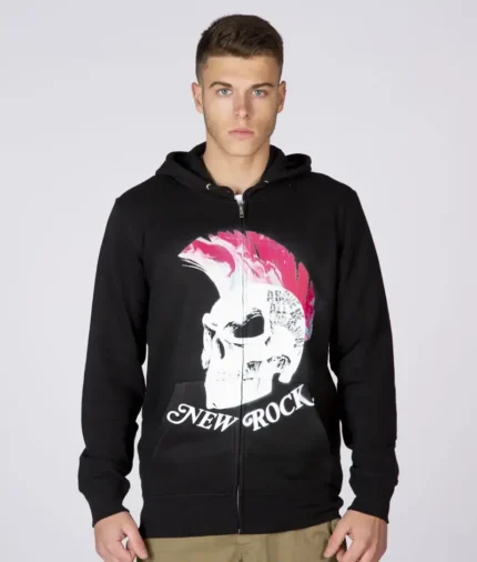 New Rock Punk Print Hoodie (1)