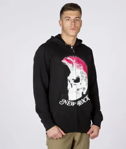 New Rock Punk Print Hoodie (3)