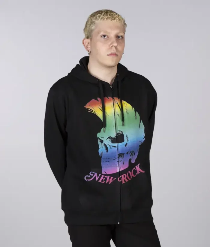 New Rock Urbano Zip Up Hoodie Czarny (3)